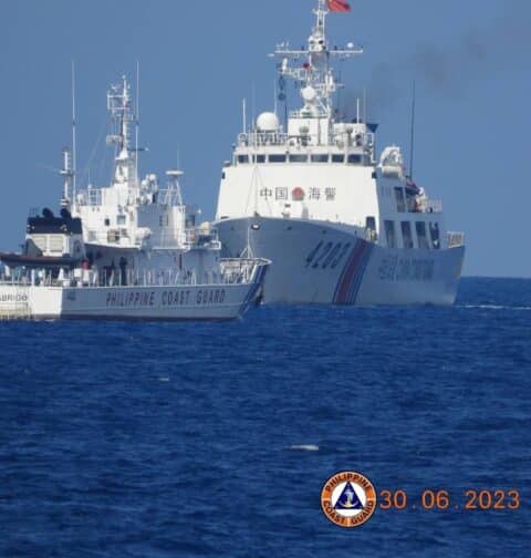 Philippine Coast Guard and China Coast Guard vessels (June 30, 2023)