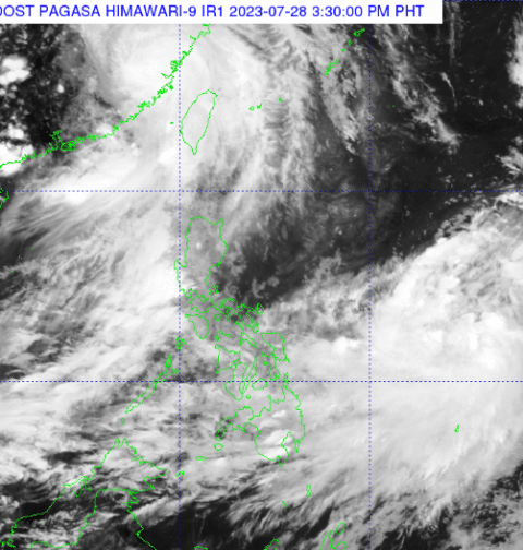 Tropical Storm Khanun (PAGASA satellite image as of 3:30 p.m., July 28, 2023)