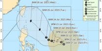 Tropical Depression Egay forecast track (July 21, 2023)