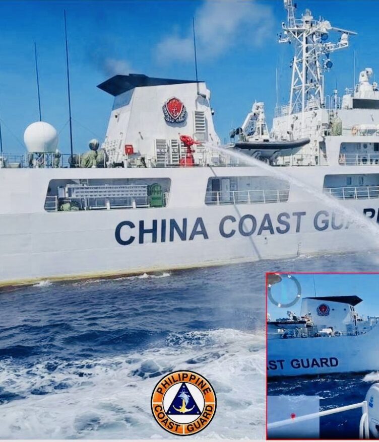 The Philippines accused the China Coast Guard Sunday of firing water cannon at its vessels in the disputed South China Sea, describing the actions as "illegal" and "dangerous.''
