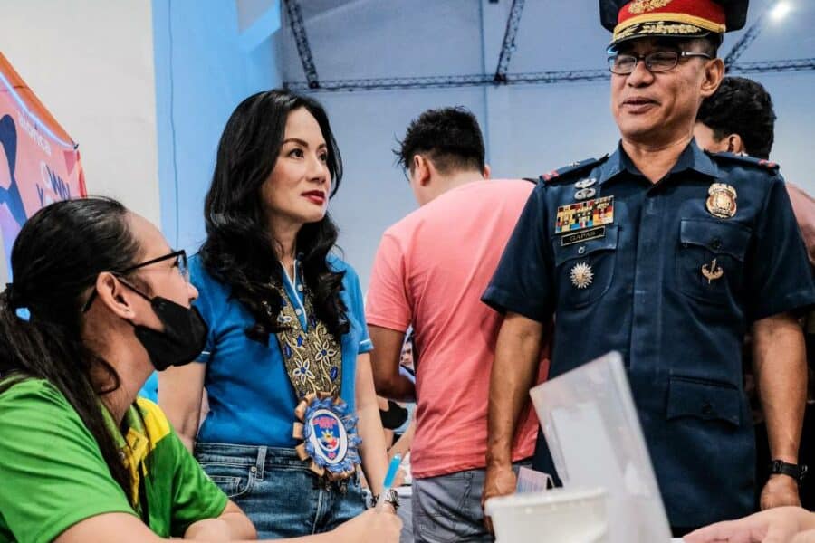 Malabon City Mayor Jennie Sandoval and Northern Director PBGEN. Rizalito Gapas, together with Congressman Ricky Sandoval, lead the Mega Job Fair on Wednesday, December 6, 2023, at Malabon Sports Complex. Various jobs await job seekers at the said Mega Job Fair. More than 50 partner companies of the Public Employment Service Office (PESO) are ready to provide employment opportunities for Malabon residents. Photo by Ryan Baldemor