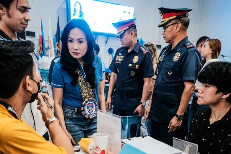 Malabon City Mayor Jennie Sandoval and Northern Director PBGEN. Rizalito Gapas, together with Congressman Ricky Sandoval, lead the Mega Job Fair on Wednesday, December 6, 2023, at Malabon Sports Complex. Various jobs await job seekers at the said Mega Job Fair. More than 50 partner companies of the Public Employment Service Office (PESO) are ready to provide employment opportunities for Malabon residents. Photo by Ryan Baldemor