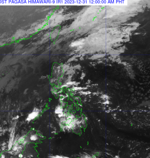 PAGASA satellite image 12 a.m. 12-31-2023