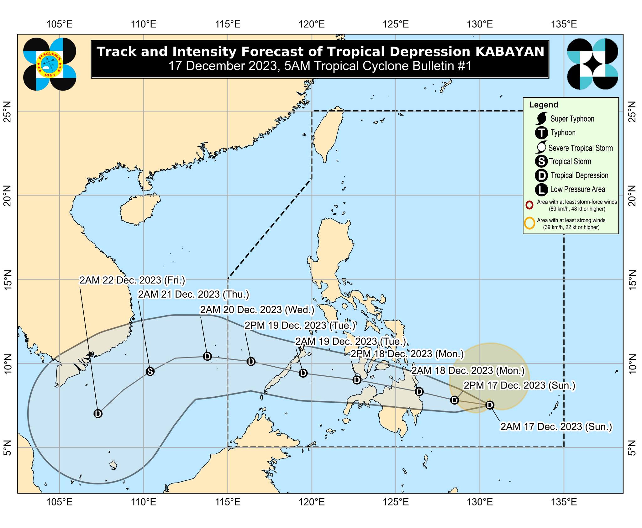 Tropical Depression Kabayan (12-17-2023, 5 am)
