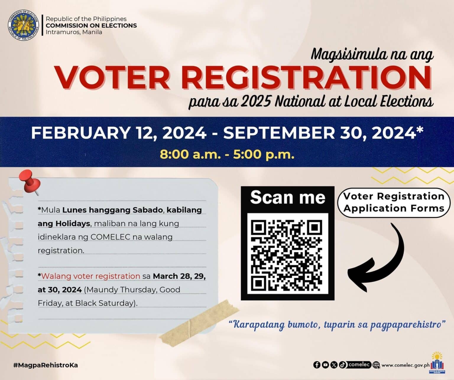 Voter registration for 2025 elections set