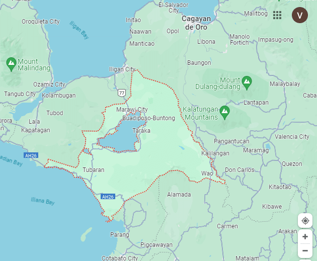 Lanao del Sur map (Google Maps)