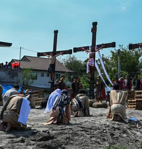 Good Friday crucifixions in Pampanga (March 29, 2024/Agence France-Presse)