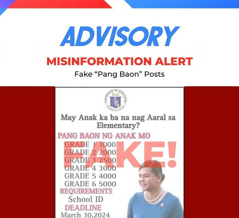 Fake pang baon post (Photo: Department of Education)