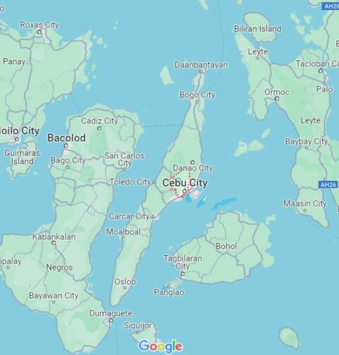 Visayas map (Google Maps)