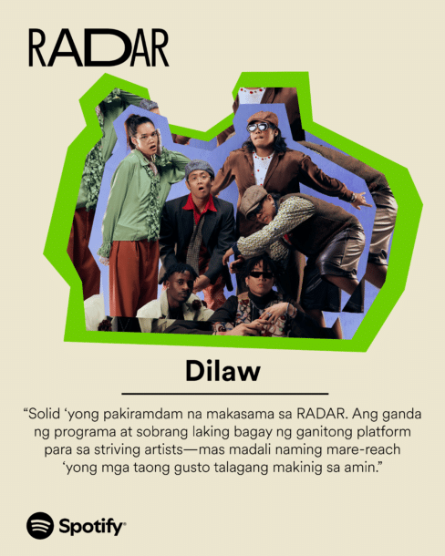Introducing Dilaw: Your Spotify RADAR Philippines 2025 artist

Dilaw for Spotify RADAR Philippines 2025
