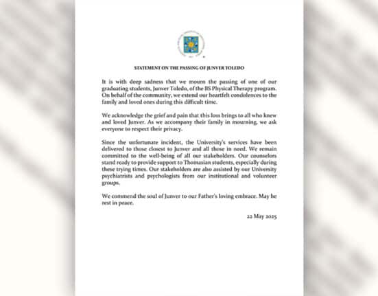 Academic Pressure Cited in Death of UST Student Weeks Before Graduation