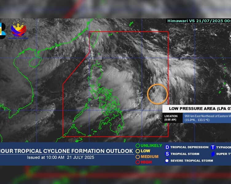 LPA May Intensify Within 24 Hours, PAGASA Warns